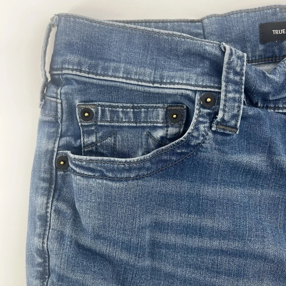 True Religion Devin Men's Jeans 31x30 Slim No Flap Medium Wash‎ Denim